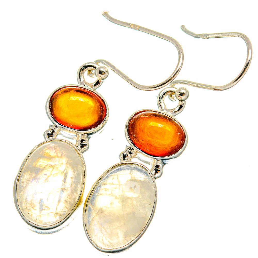 Rainbow Moonstone Earrings handcrafted by Anasilvercos - EARR424846 - Photo 2