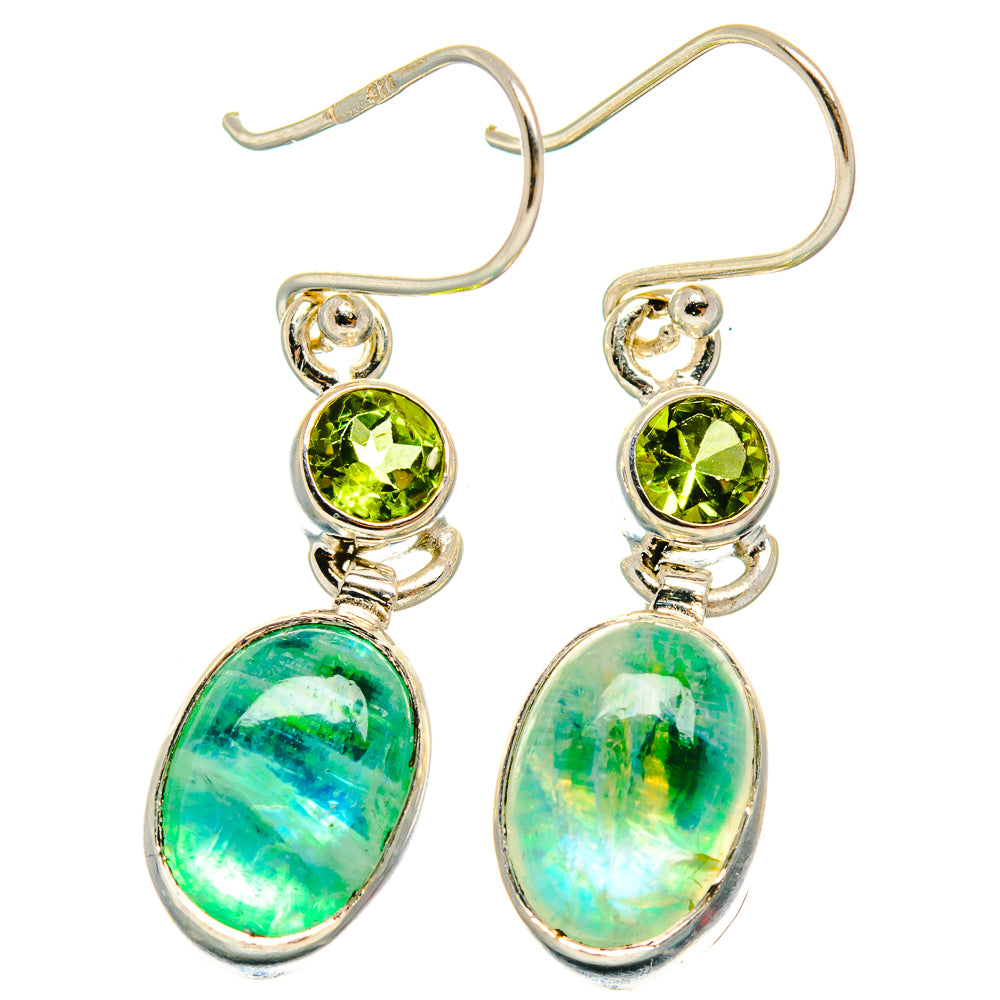 Green Moonstone Earrings handcrafted by Anasilvercos - EARR424847