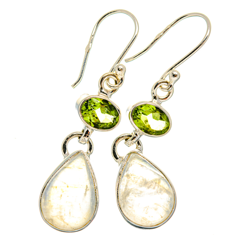 Rainbow Moonstone Earrings handcrafted by Anasilvercos - EARR424853 - Photo 2