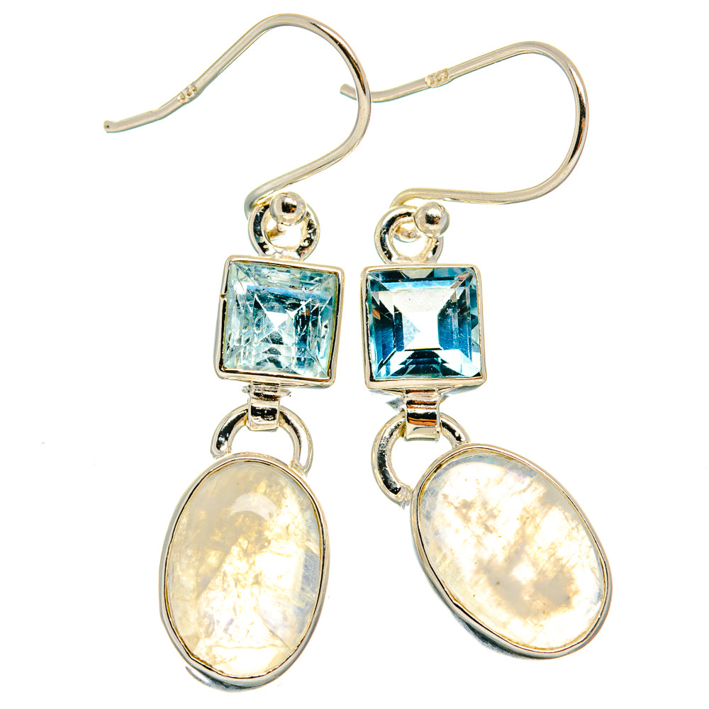 Rainbow Moonstone Earrings handcrafted by Anasilvercos - EARR424854 - Photo 2
