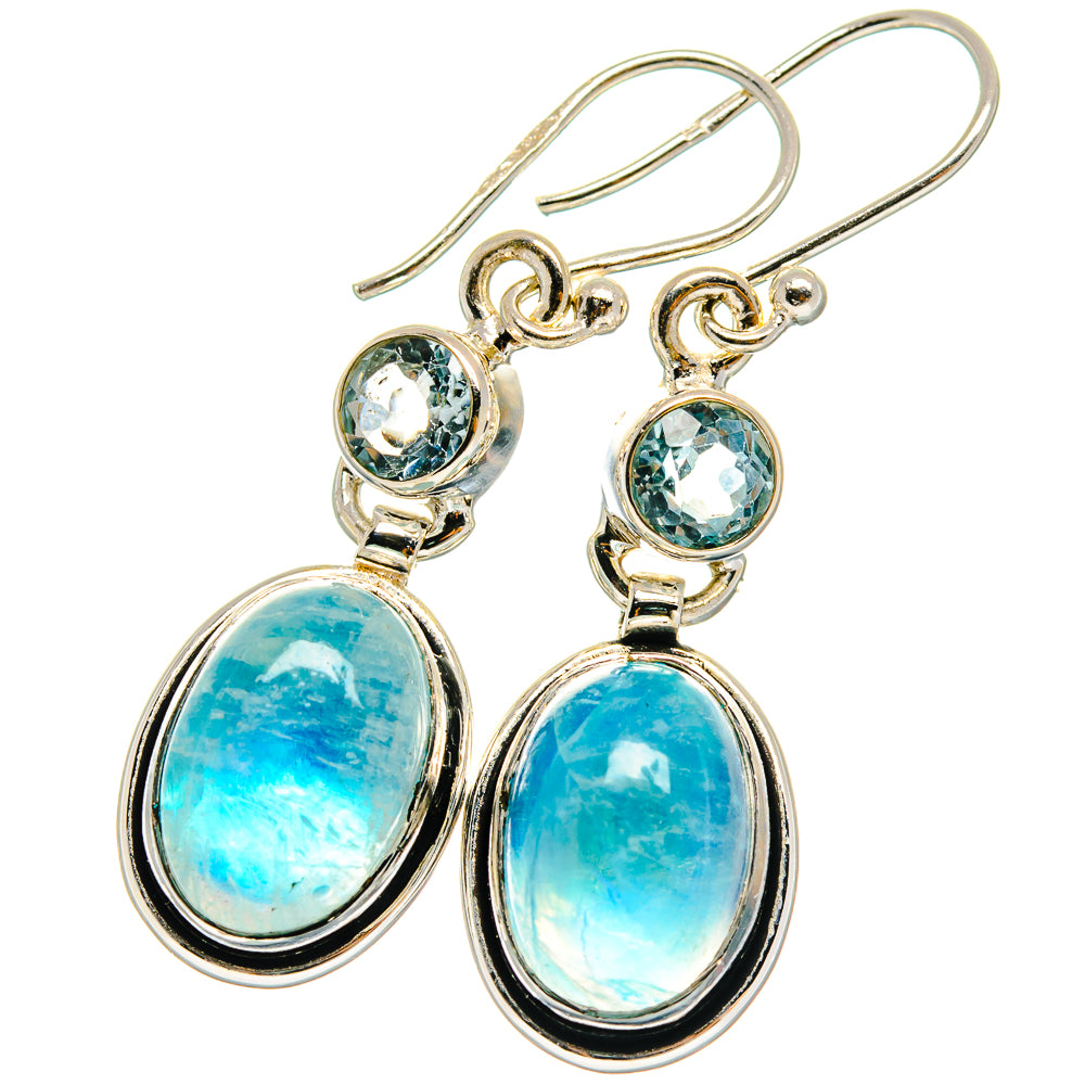 Rainbow Moonstone Earrings handcrafted by Anasilvercos - EARR424872