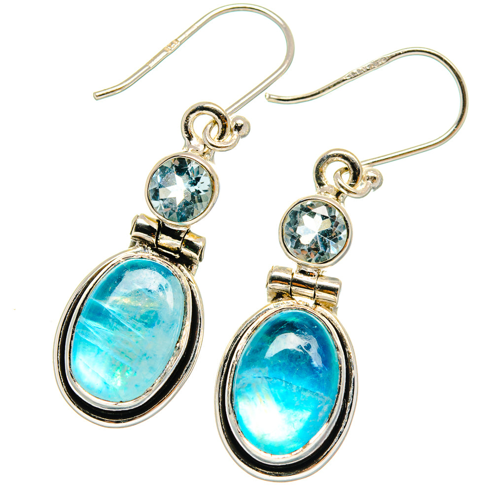 Rainbow Moonstone Earrings handcrafted by Anasilvercos - EARR424873 - Photo 2