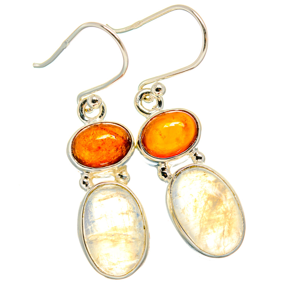 Rainbow Moonstone Earrings handcrafted by Anasilvercos - EARR424874 - Photo 2