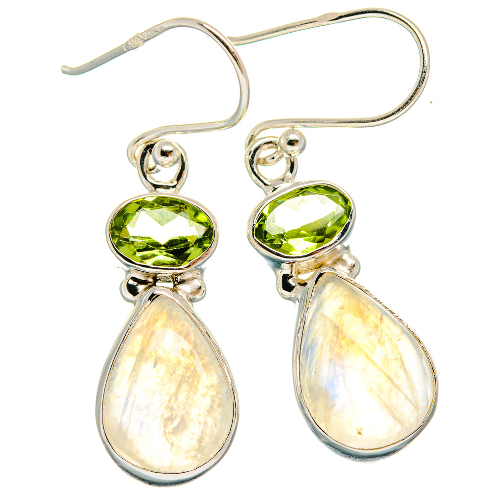 Rainbow Moonstone Earrings handcrafted by Anasilvercos - EARR424875 - Photo 2