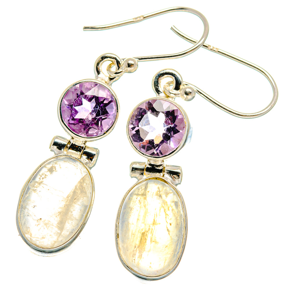 Rainbow Moonstone Earrings handcrafted by Anasilvercos - EARR424881 - Photo 2
