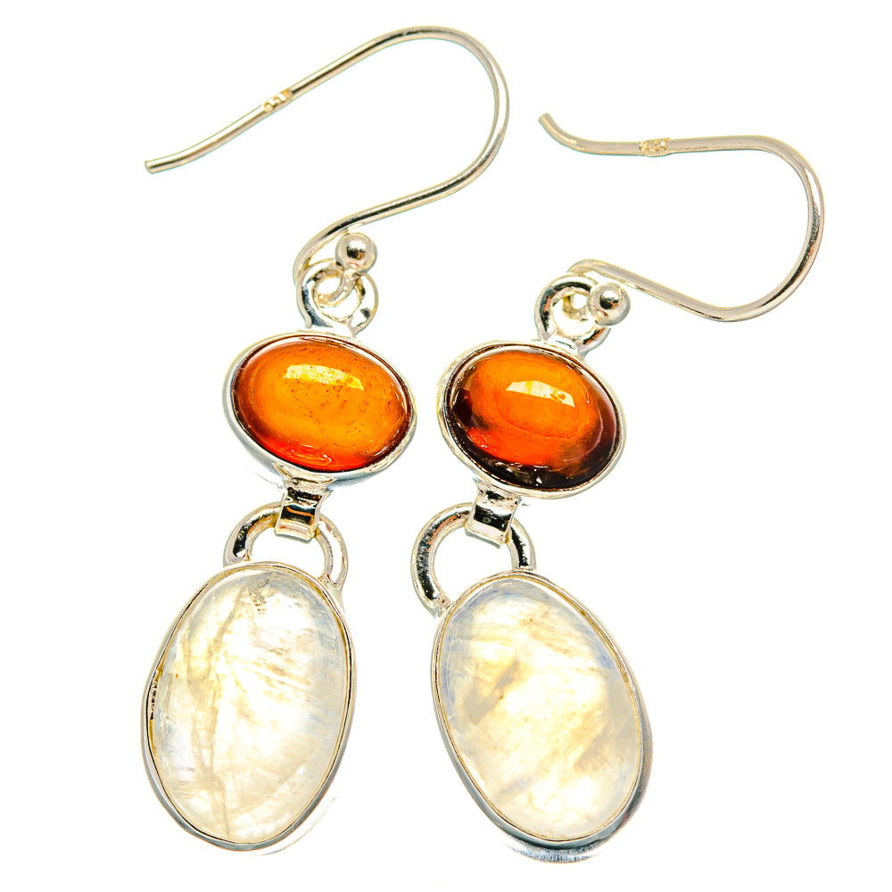Rainbow Moonstone Earrings handcrafted by Anasilvercos - EARR424882 - Photo 2