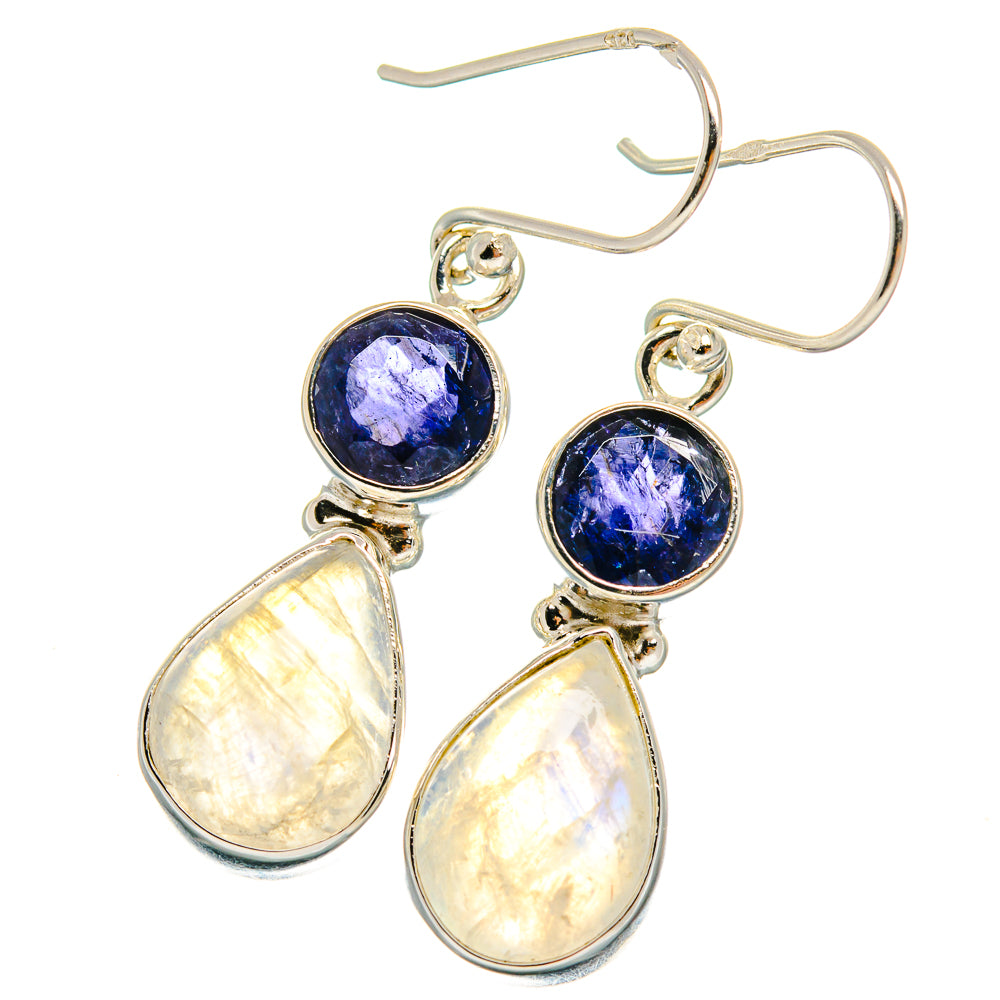 Rainbow Moonstone Earrings handcrafted by Anasilvercos - EARR424886