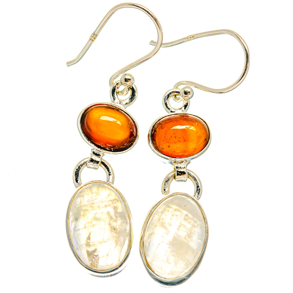 Rainbow Moonstone Earrings handcrafted by Anasilvercos - EARR424890 - Photo 2