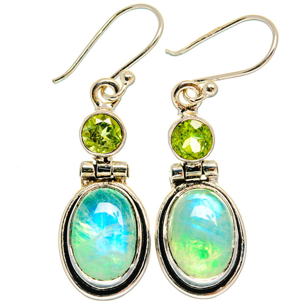 Green Moonstone Earrings handcrafted by Anasilvercos - EARR424891 - Photo 2
