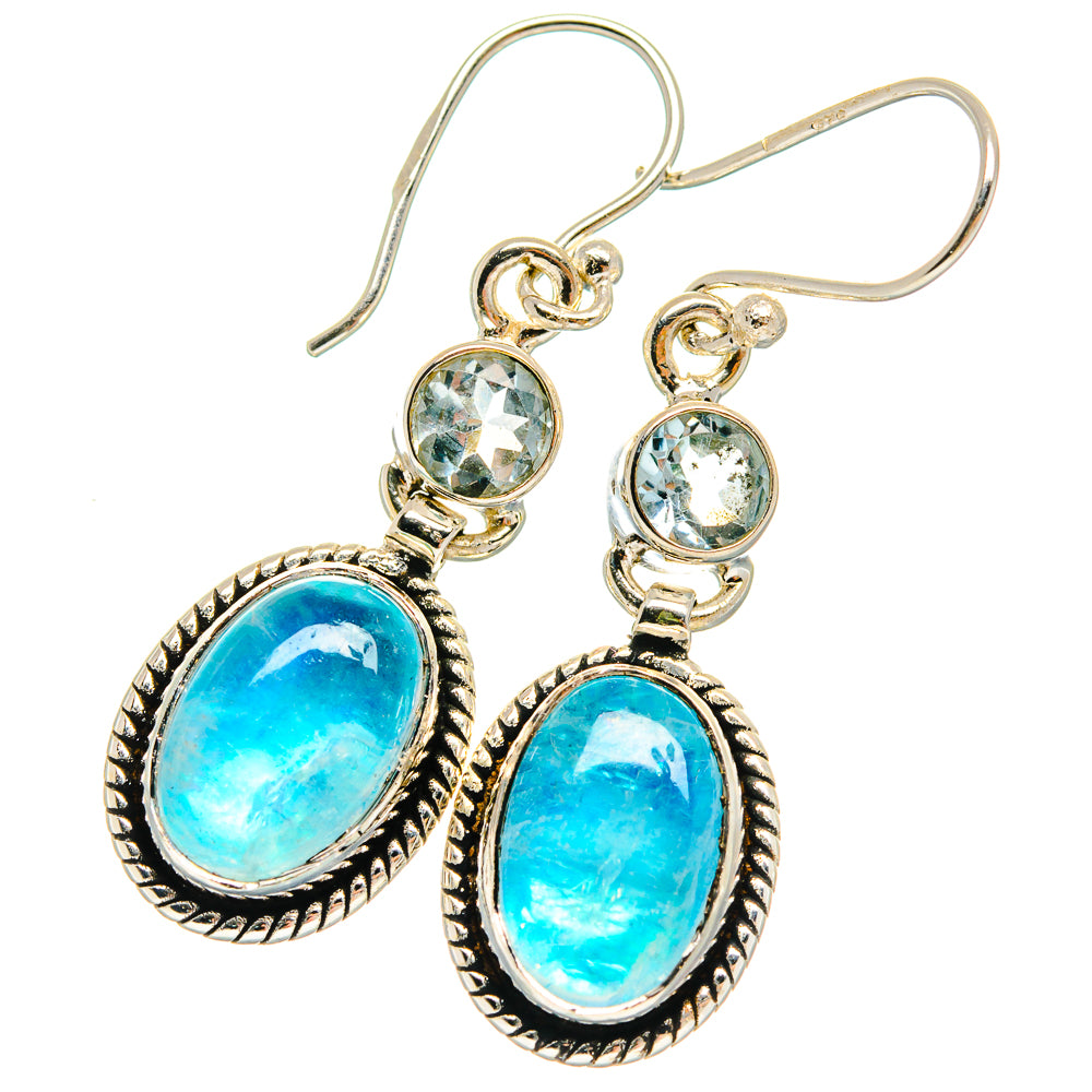 Rainbow Moonstone Earrings handcrafted by Anasilvercos - EARR424893