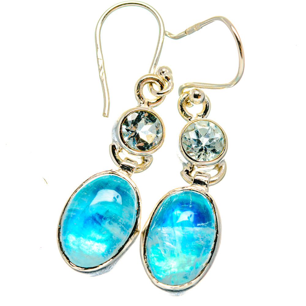 Rainbow Moonstone Earrings handcrafted by Anasilvercos - EARR424900
