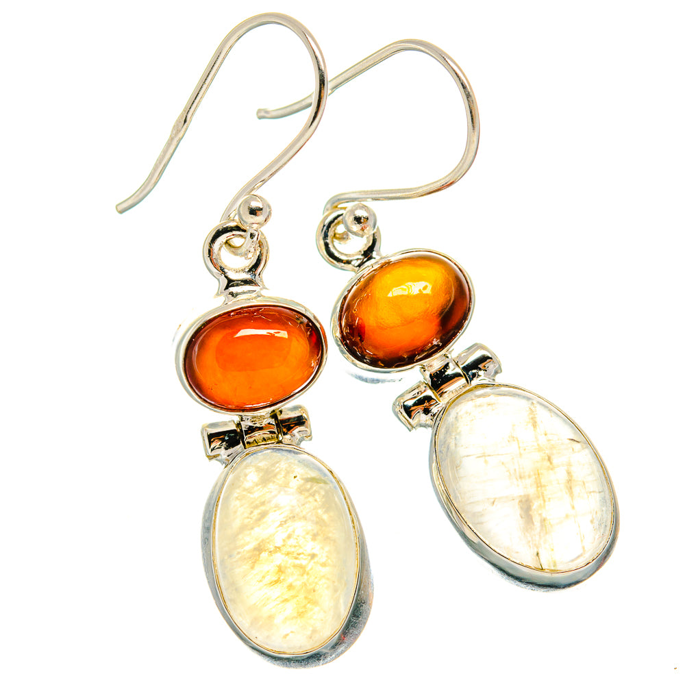 Rainbow Moonstone Earrings handcrafted by Anasilvercos - EARR424910 - Photo 2