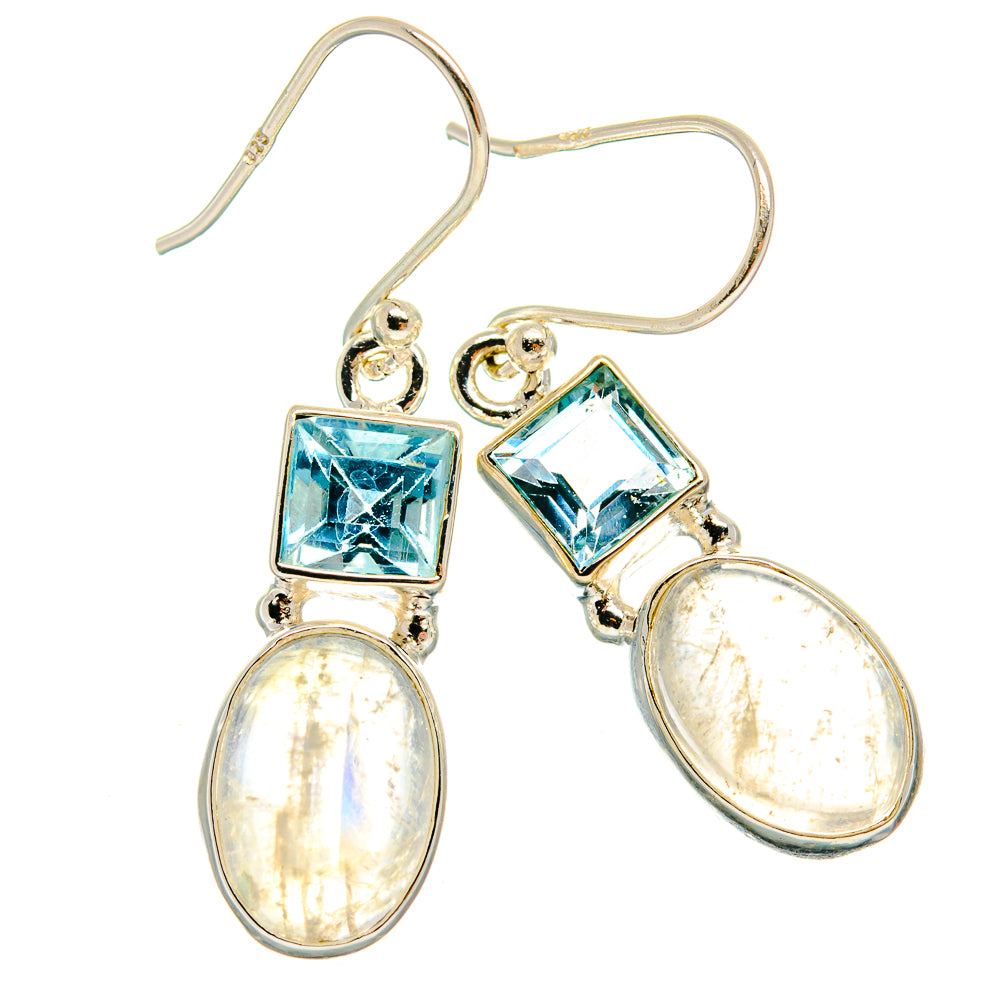 Rainbow Moonstone Earrings handcrafted by Anasilvercos - EARR424911 - Photo 2