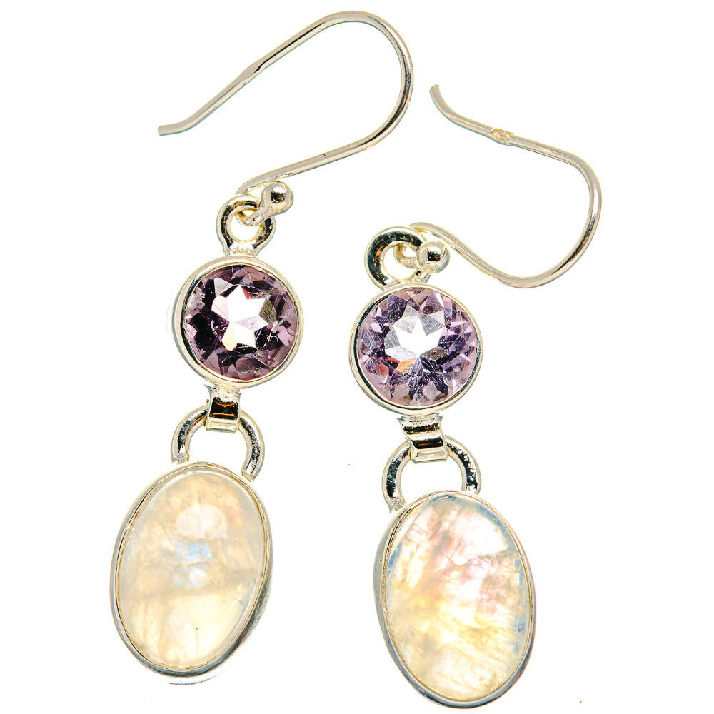Rainbow Moonstone Earrings handcrafted by Anasilvercos - EARR424922 - Photo 2