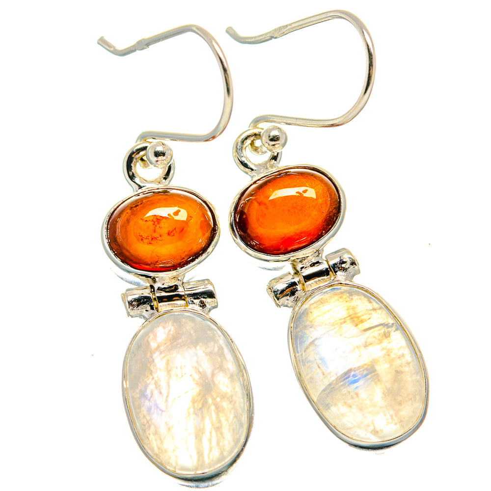 Rainbow Moonstone Earrings handcrafted by Anasilvercos - EARR424923 - Photo 2
