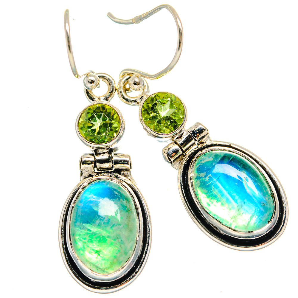 Green Moonstone Earrings handcrafted by Anasilvercos - EARR424929