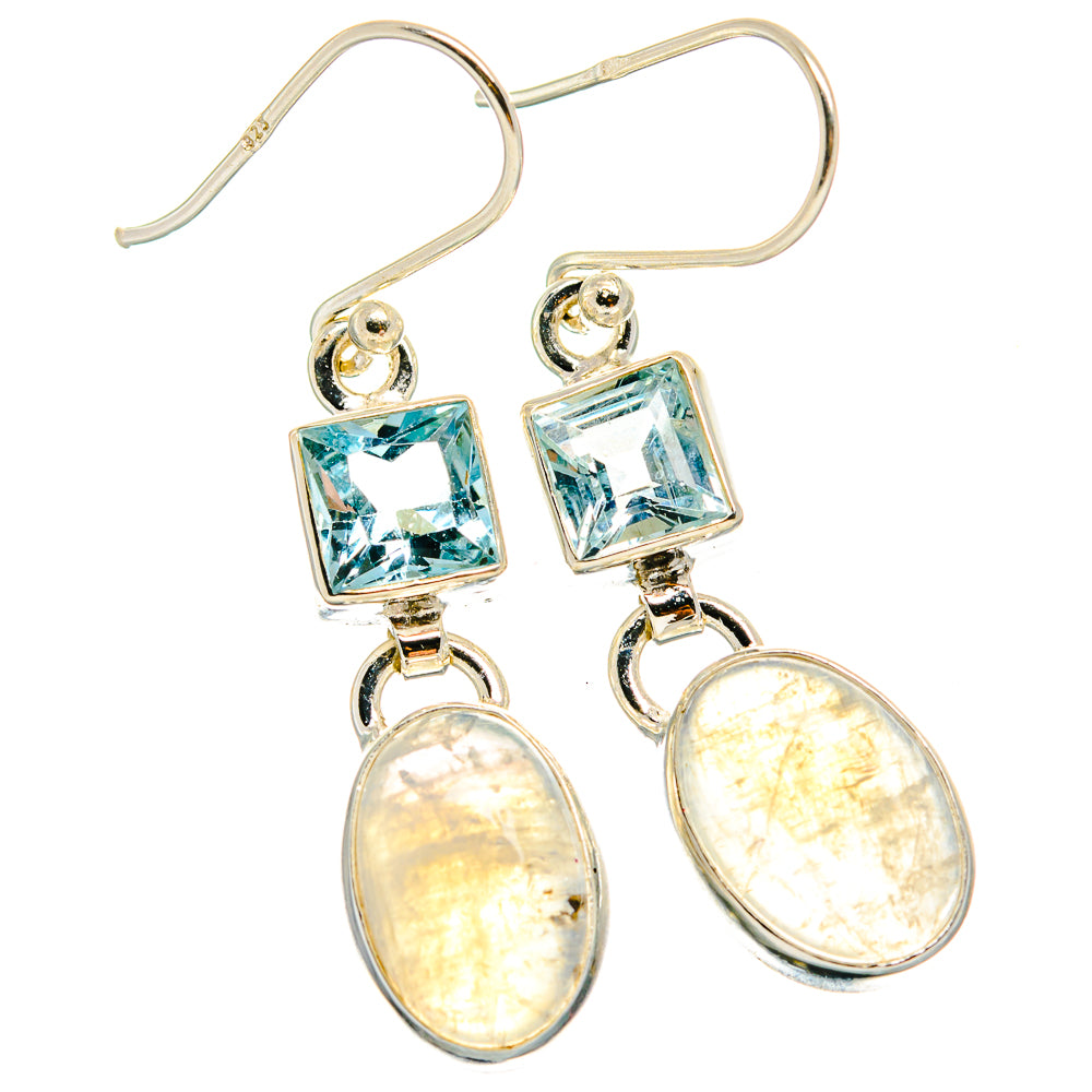Rainbow Moonstone Earrings handcrafted by Anasilvercos - EARR424937
