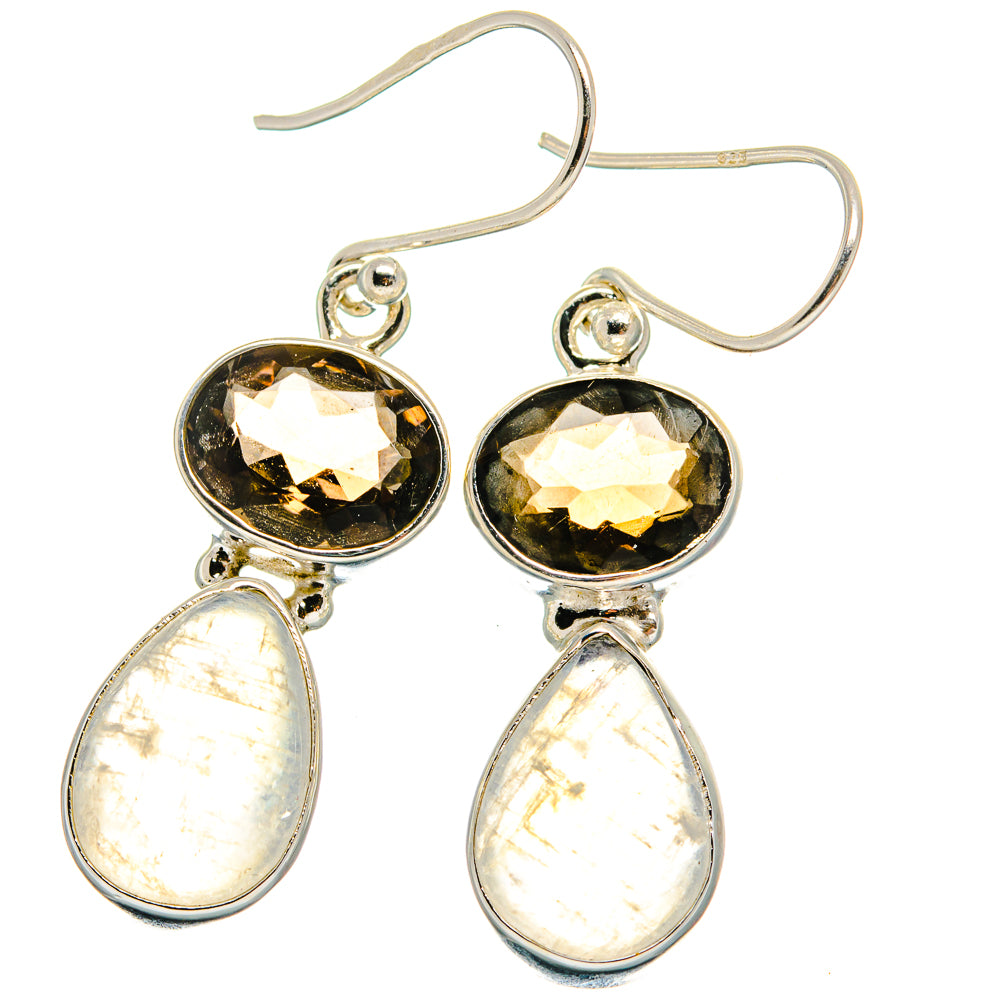 Rainbow Moonstone Earrings handcrafted by Anasilvercos - EARR424939 - Photo 2