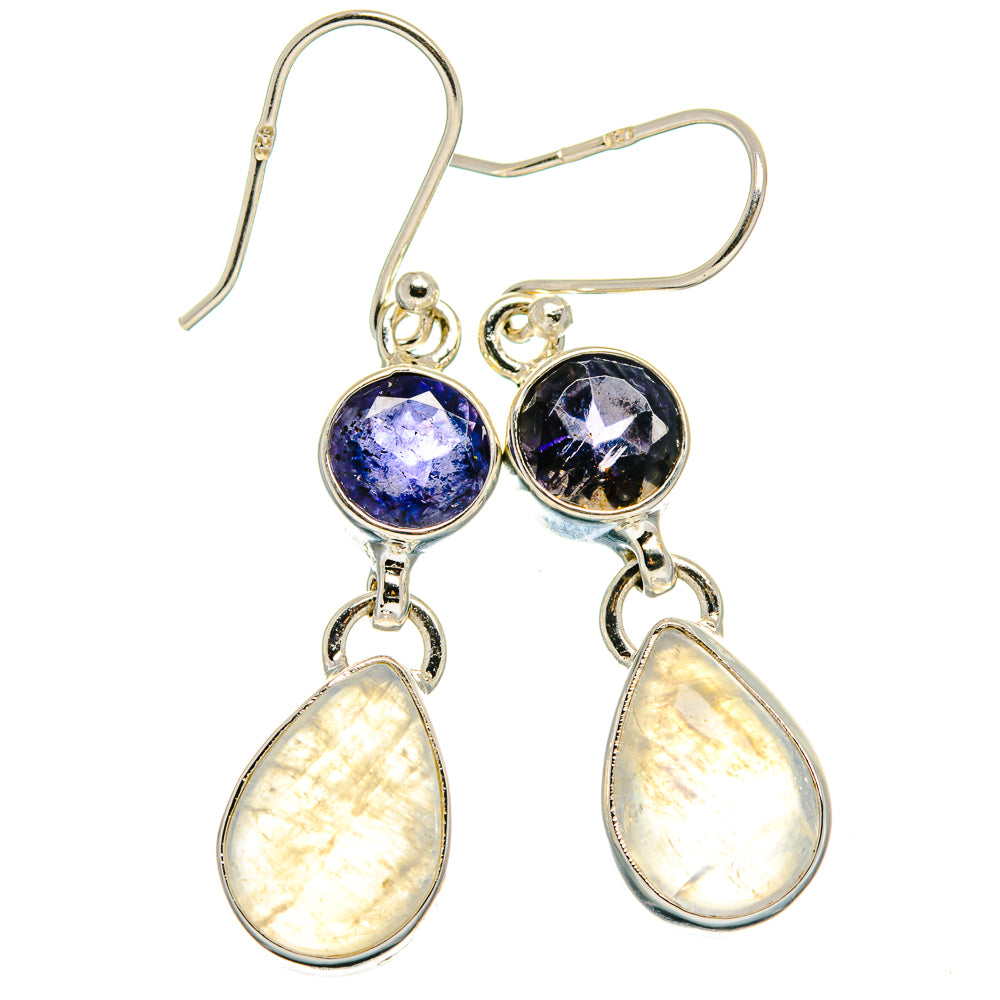 Rainbow Moonstone Earrings handcrafted by Anasilvercos - EARR424943