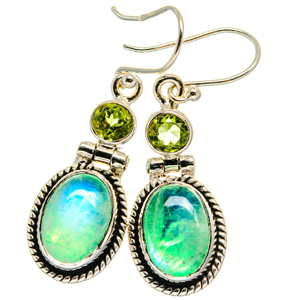 Green Moonstone Earrings handcrafted by Anasilvercos - EARR424946