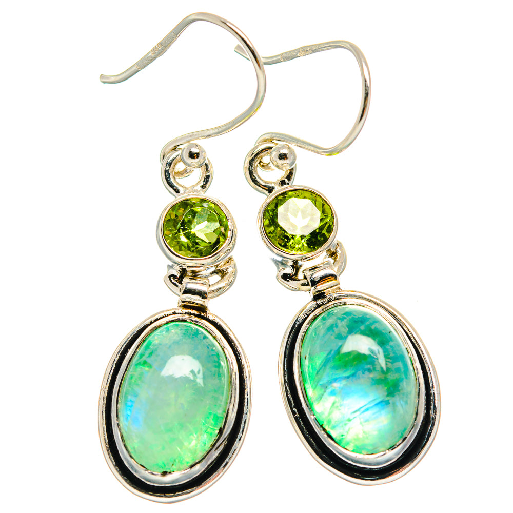 Green Moonstone Earrings handcrafted by Anasilvercos - EARR424951