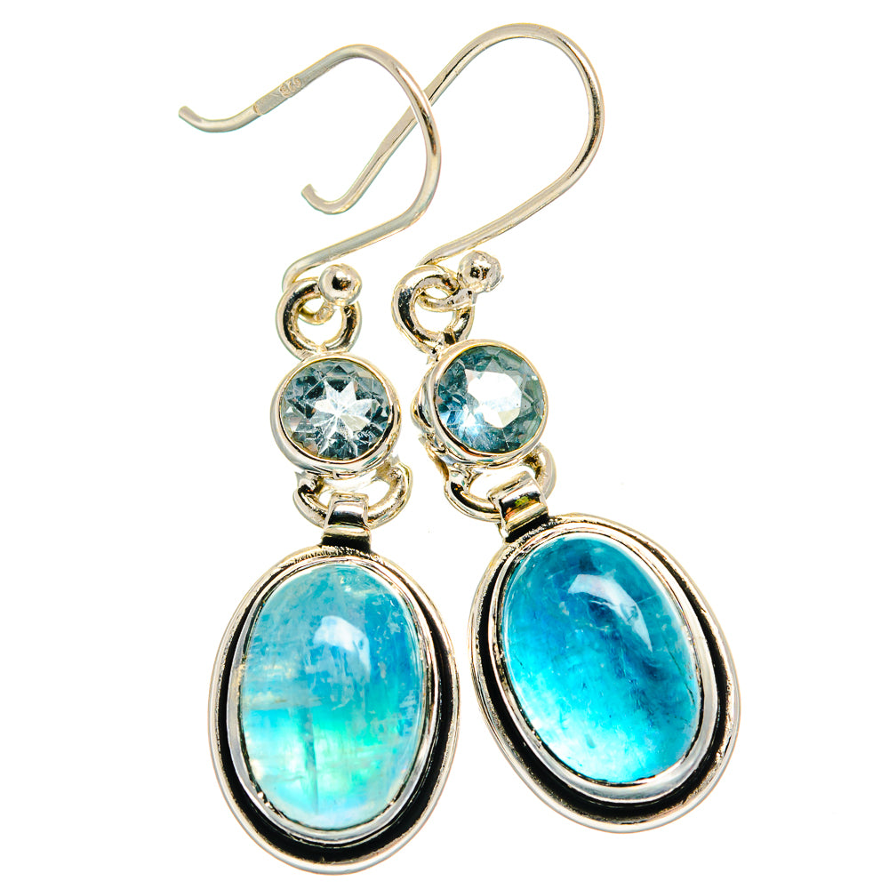 Rainbow Moonstone Earrings handcrafted by Anasilvercos - EARR424952 - Photo 2