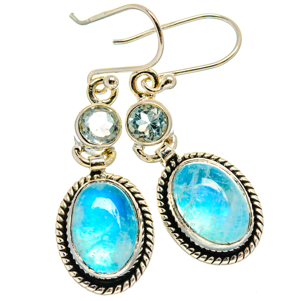 Rainbow Moonstone Earrings handcrafted by Anasilvercos - EARR424955