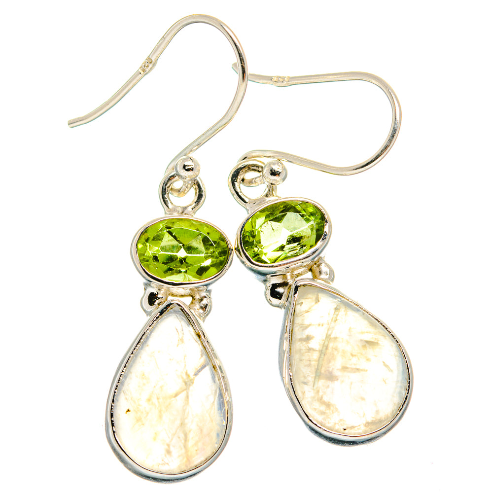 Rainbow Moonstone Earrings handcrafted by Anasilvercos - EARR424956 - Photo 2