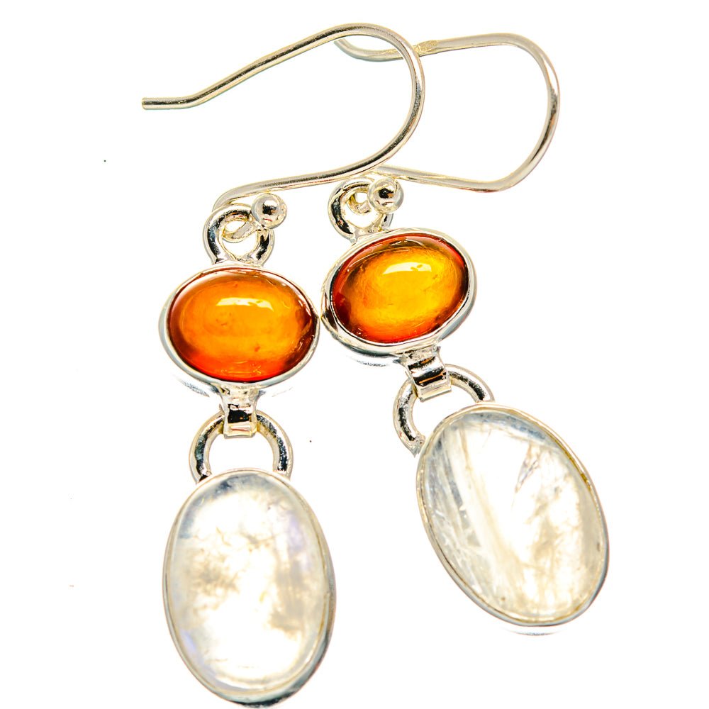 Rainbow Moonstone Earrings handcrafted by Anasilvercos - EARR424979 - Photo 2