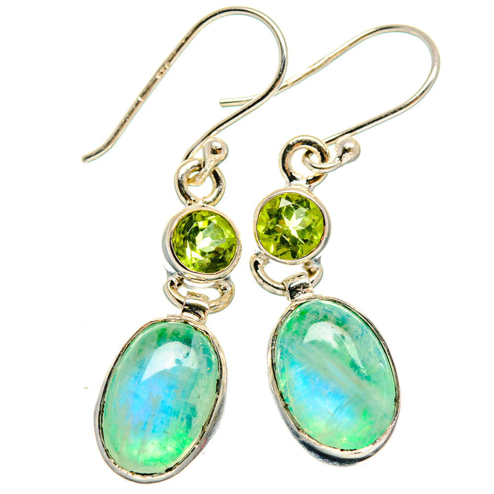 Green Moonstone Earrings handcrafted by Anasilvercos - EARR424980