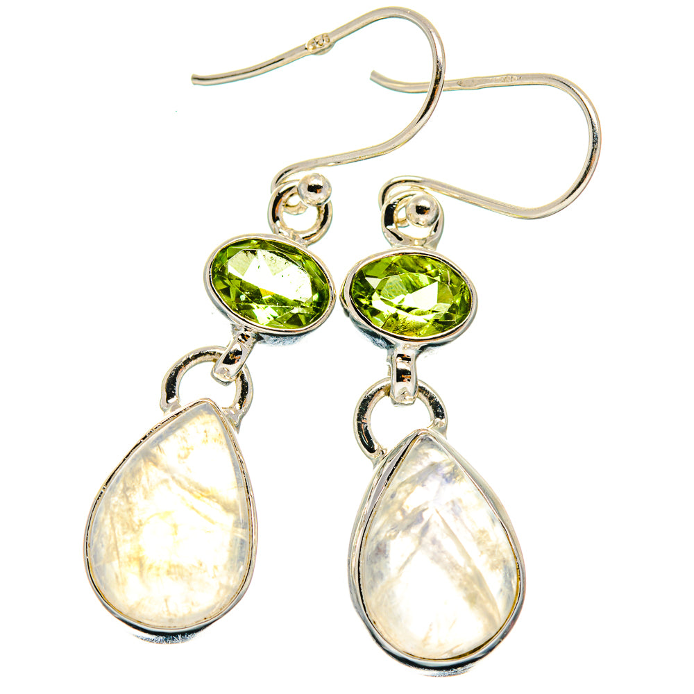 Rainbow Moonstone Earrings handcrafted by Anasilvercos - EARR424981 - Photo 2
