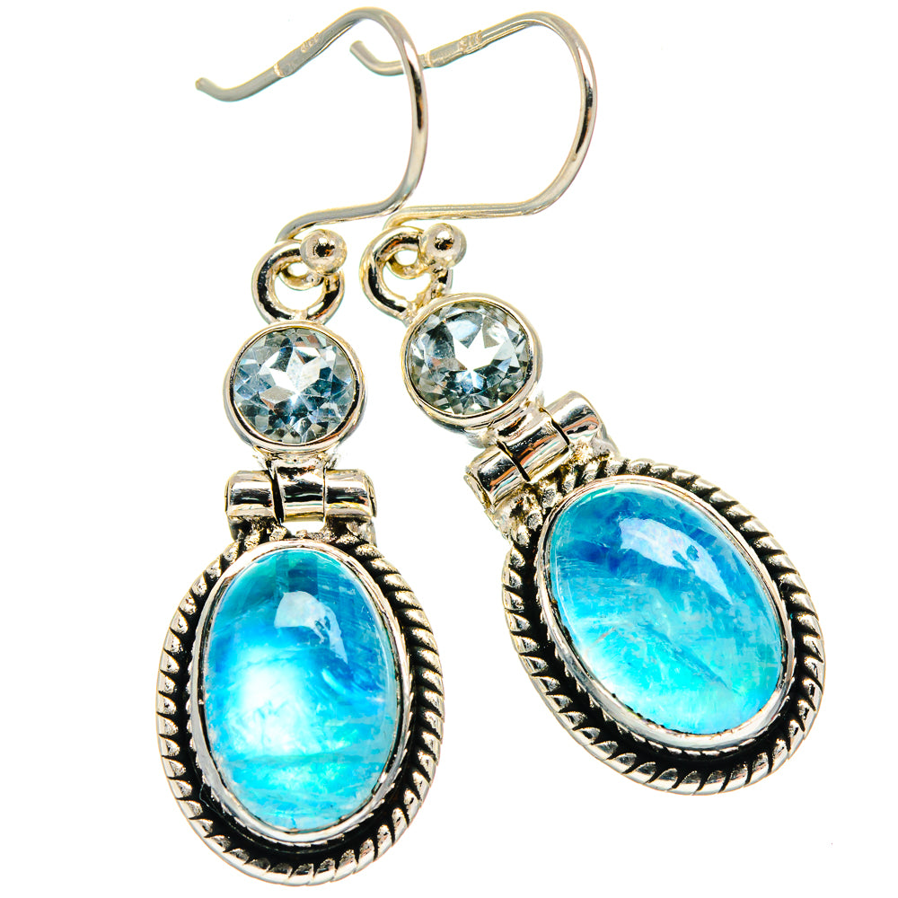 Rainbow Moonstone Earrings handcrafted by Anasilvercos - EARR424984