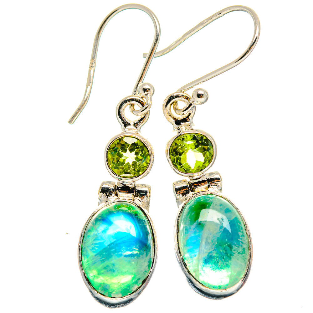 Green Moonstone Earrings handcrafted by Anasilvercos - EARR424986