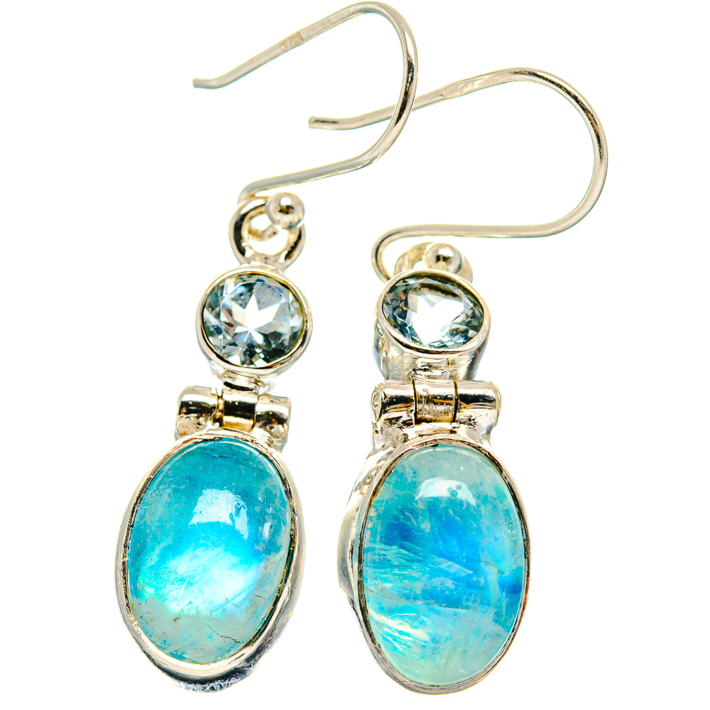 Rainbow Moonstone Earrings handcrafted by Anasilvercos - EARR424992