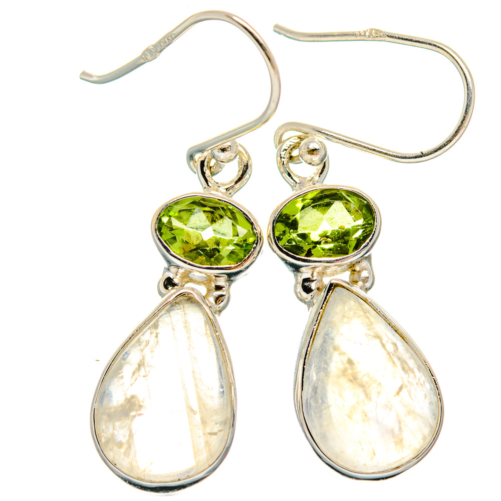 Rainbow Moonstone Earrings handcrafted by Anasilvercos - EARR424994 - Photo 2