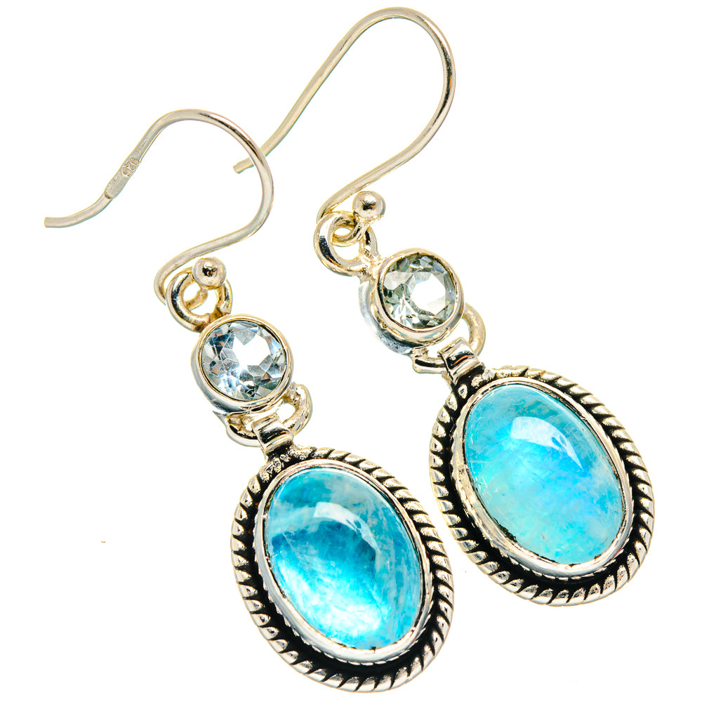 Rainbow Moonstone Earrings handcrafted by Anasilvercos - EARR424996