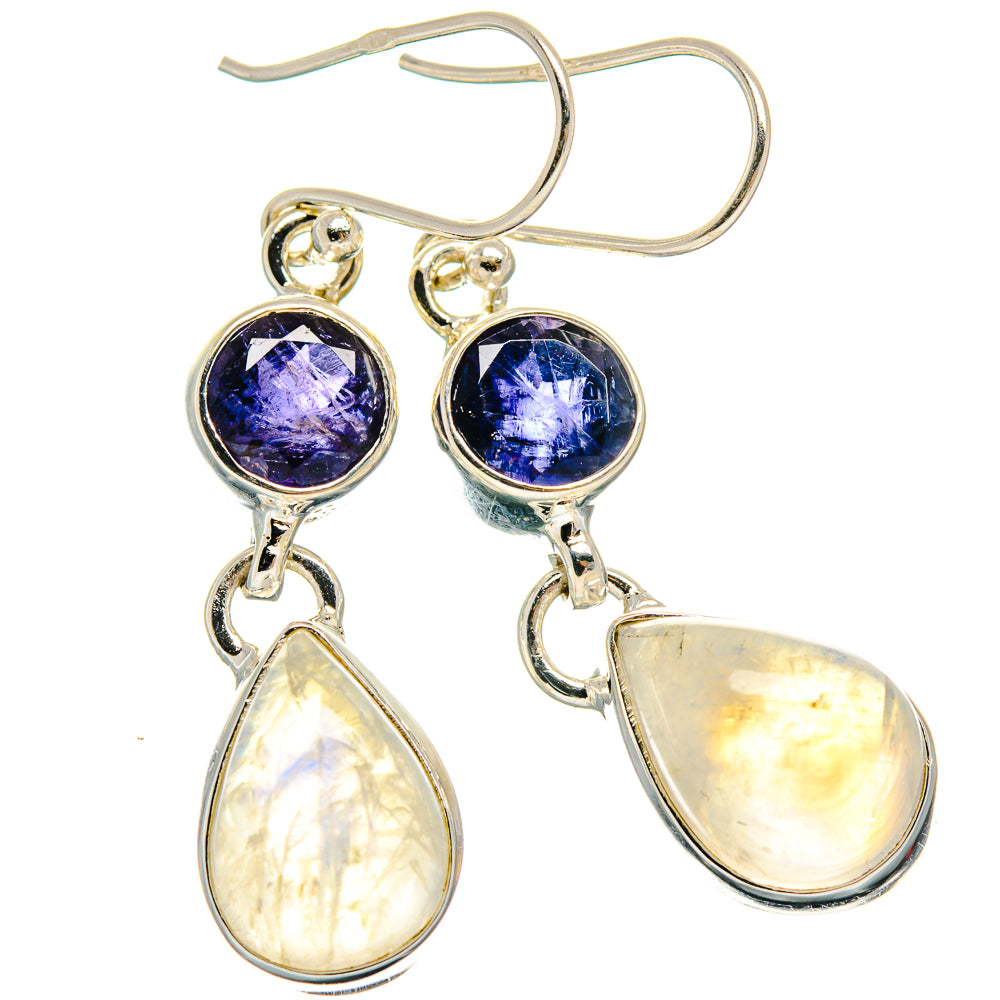 Rainbow Moonstone Earrings handcrafted by Anasilvercos - EARR425002 - Photo 2
