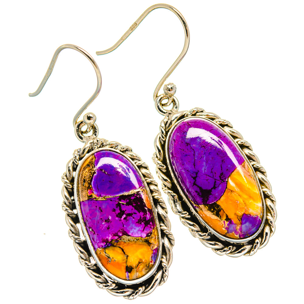 Spiny Oyster Turquoise Earrings handcrafted by Anasilvercos - EARR425006