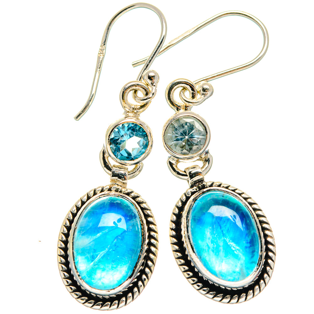 Rainbow Moonstone Earrings handcrafted by Anasilvercos - EARR425010 - Photo 2