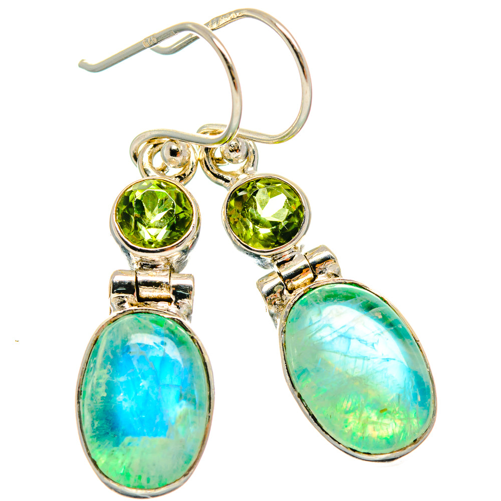 Green Moonstone Earrings handcrafted by Anasilvercos - EARR425012