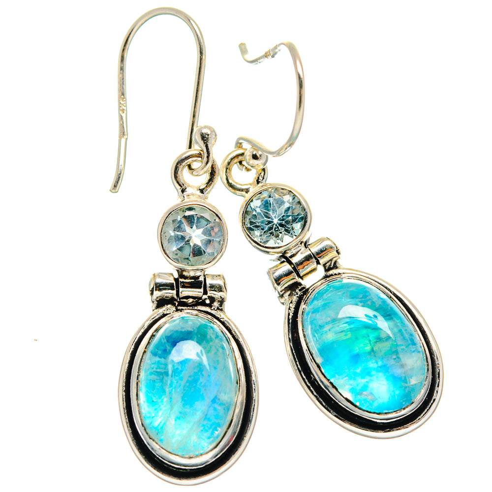 Rainbow Moonstone Earrings handcrafted by Anasilvercos - EARR425014 - Photo 2