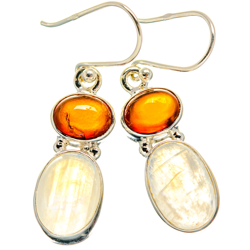 Rainbow Moonstone Earrings handcrafted by Anasilvercos - EARR425015 - Photo 2