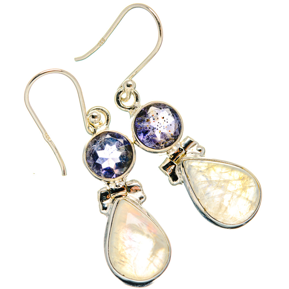 Rainbow Moonstone Earrings handcrafted by Anasilvercos - EARR425016 - Photo 2