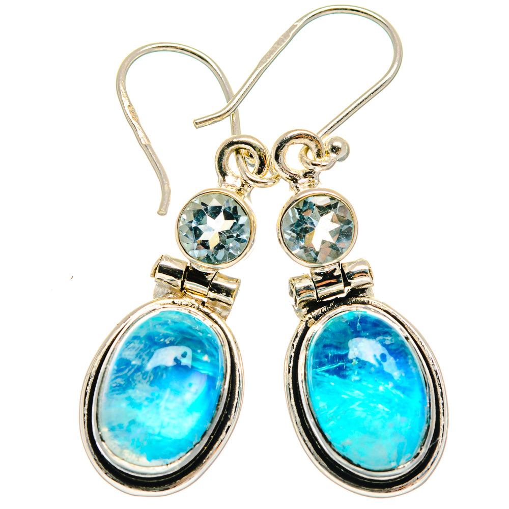 Rainbow Moonstone Earrings handcrafted by Anasilvercos - EARR425017 - Photo 2