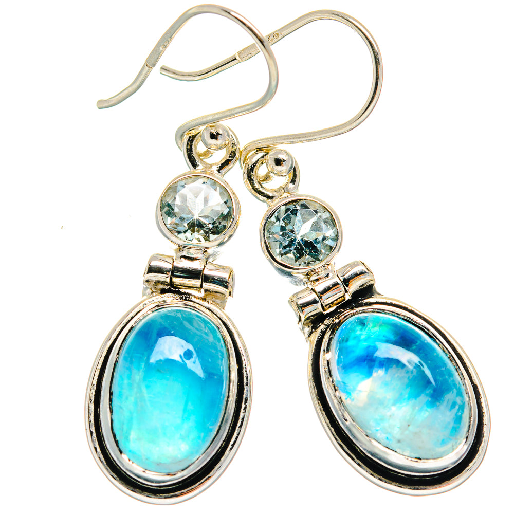 Rainbow Moonstone Earrings handcrafted by Anasilvercos - EARR425024 - Photo 2