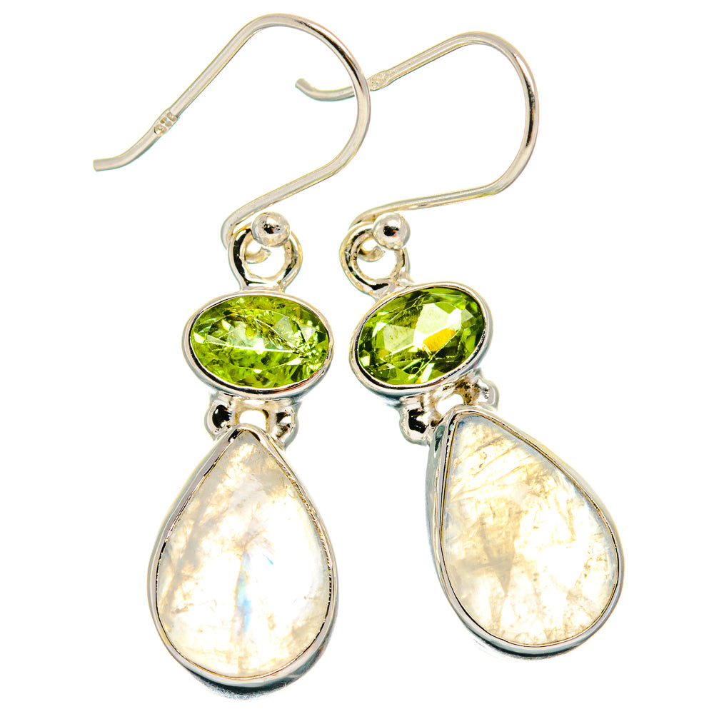 Rainbow Moonstone Earrings handcrafted by Anasilvercos - EARR425026 - Photo 2