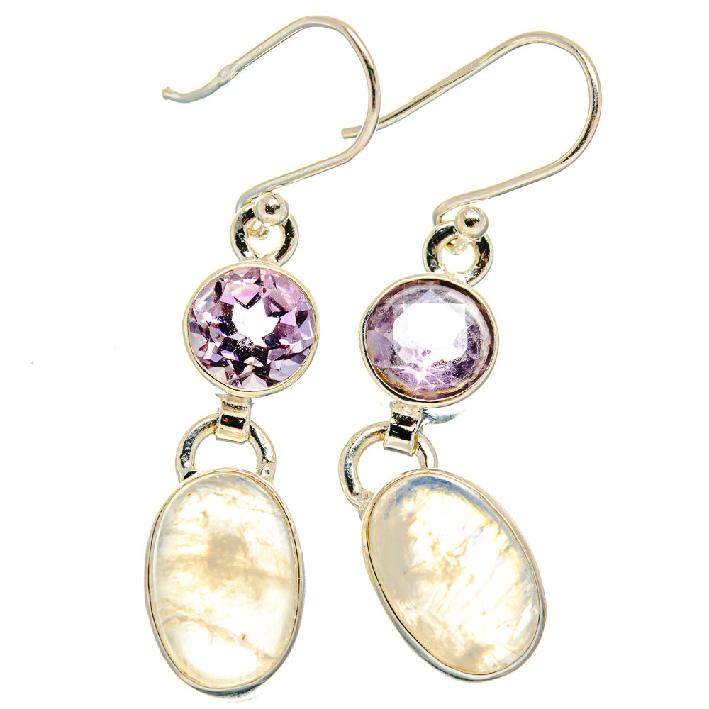 Rainbow Moonstone Earrings handcrafted by Anasilvercos - EARR425029 - Photo 2