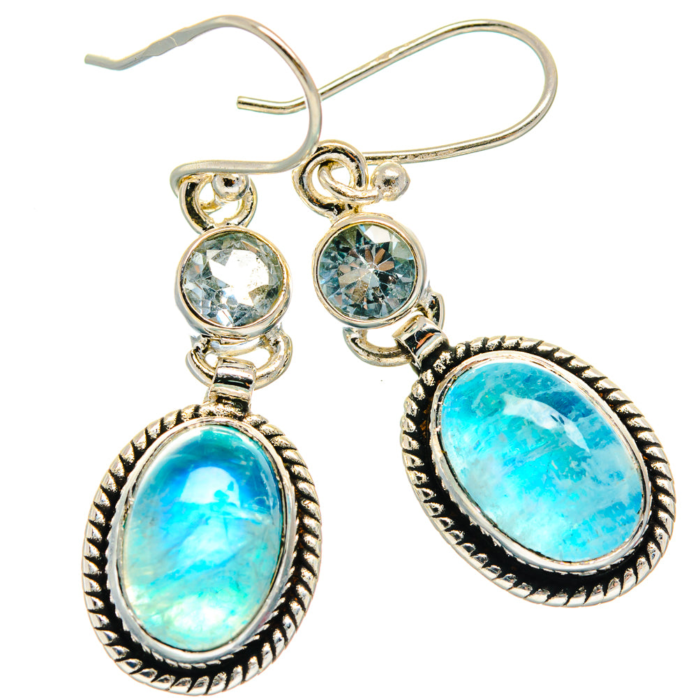 Rainbow Moonstone Earrings handcrafted by Anasilvercos - EARR425033 - Photo 2