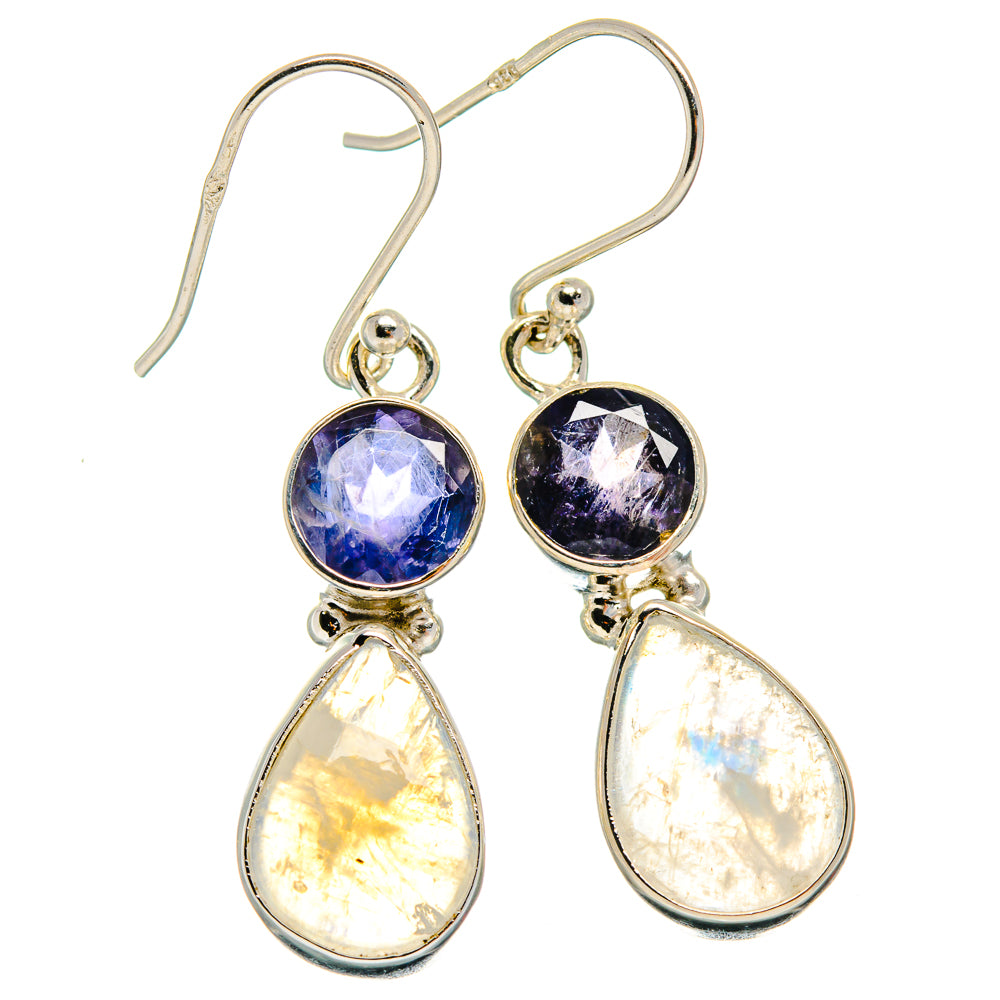 Rainbow Moonstone Earrings handcrafted by Anasilvercos - EARR425035 - Photo 2