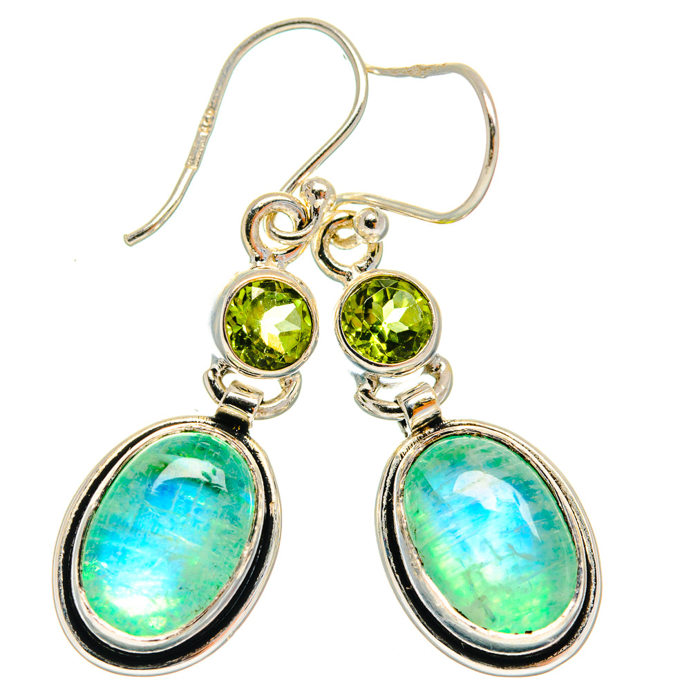 Green Moonstone Earrings handcrafted by Anasilvercos - EARR425039 - Photo 2